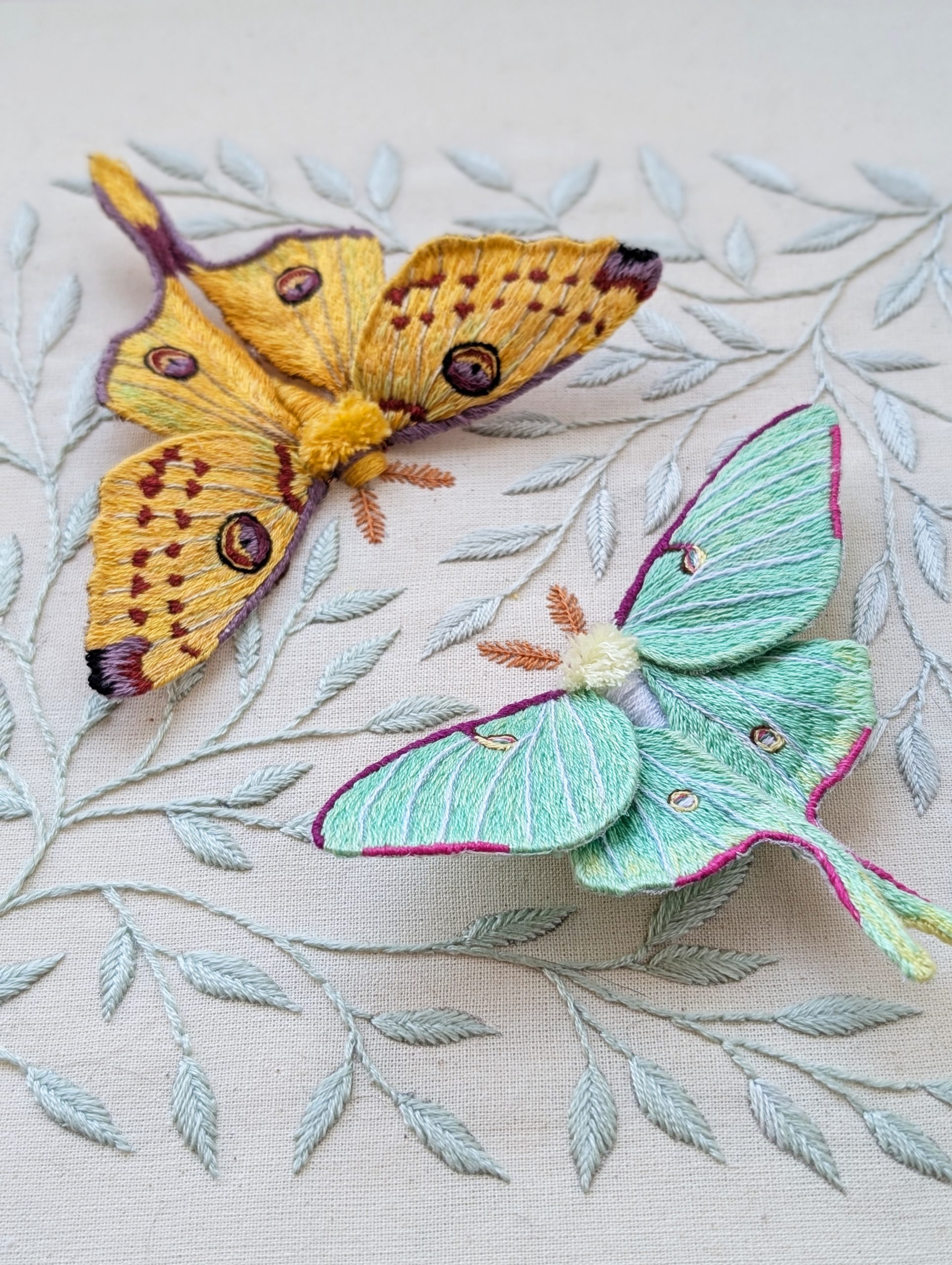 Embroidered Luno Moths by Mariposa London